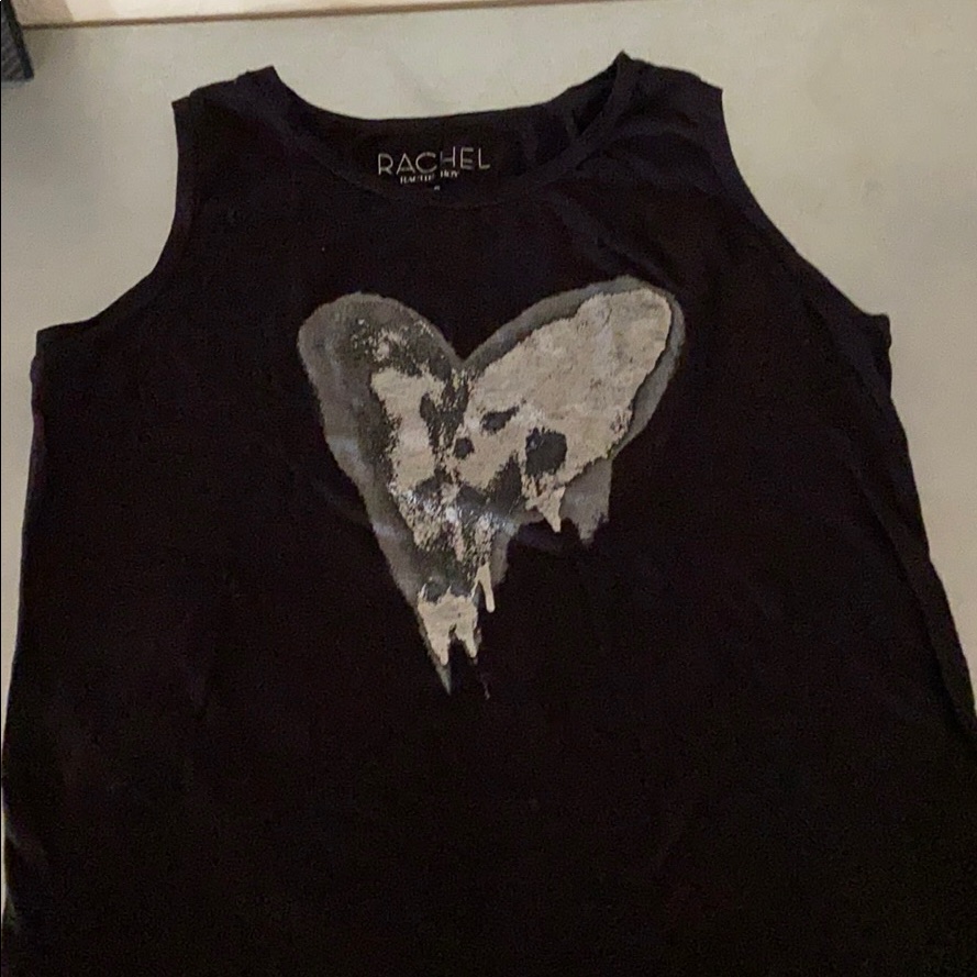 Black Tank Top With Silver Heart